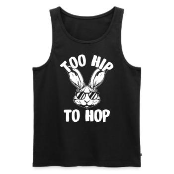 Trop branché pour hop pour un motif d’amant de lapin - Débardeur bio Premium Homme - noir - Devant - Michal (187cm)