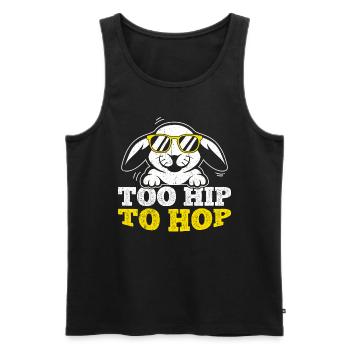Trop branché pour hop pour un motif d’amant de lapin - Débardeur bio Premium Homme - noir - Devant - Michal (187cm)