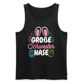 Grande Soeur Lapin Pâques, Familles de Lapins, Pâques - Débardeur bio Premium Homme - noir - Devant - Michal (187cm)