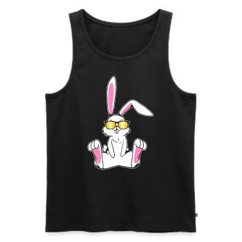 Cooler Hase mit Sonnenbrille Kanninchen Hasen - Männer Premium Bio Tank Top - Schwarz - Vorne - AI Model Male 178 light (178cm)