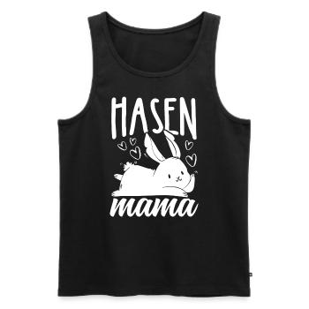 Maman Lapin Cadeau Pâques Fête des Mères Lapin Maman - Débardeur bio Premium Homme - noir - Devant - AI Model Male 178 light (178cm)