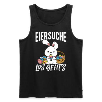 Eiersuche Los Geht’s Ostern Osterhase Ostereier - Männer Premium Bio Tank Top - Schwarz - Vorne - AI Model Male 178 light (178cm)