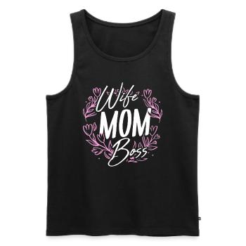Fête des mères Meilleur amour familial des mamans - Débardeur bio Premium Homme - noir - Devant - AI Model Male 178 light (178cm)