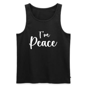 I Come In Peace I'm Peace Funny Matching Couple - Débardeur bio Premium Homme - noir - Devant - Michal (187cm)