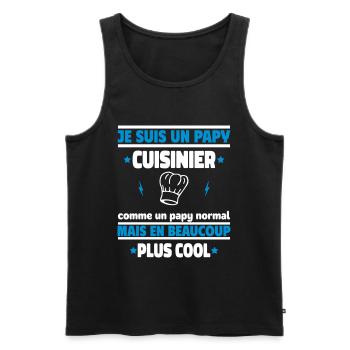 Je suis un papy cuisinier plus cool, cadeau noël - Débardeur bio Premium Homme - noir - Devant - Michal (187cm)