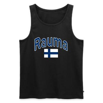 Drapeau finlandais de Rauma - Débardeur bio Premium Homme - noir - Devant - AI Model Male 178 light (178cm)
