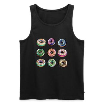 Donuts Muffins Donut Süßigkeit - Männer Premium Bio Tank Top - Schwarz - Vorne - Michal (187cm)