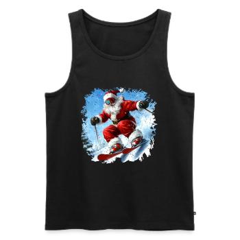 Christmas Skiers - Men's Premium Organic Tank Top - black - Front - AI Model Male 178 light (178cm)