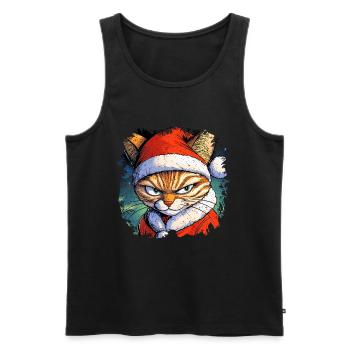Chats Noël - Débardeur bio Premium Homme - noir - Devant - Michal (187cm)