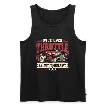 Vollgas ist meine Therapie - Drag Car Racing - Männer Premium Bio Tank Top - Schwarz - Vorne - Michal (187cm)