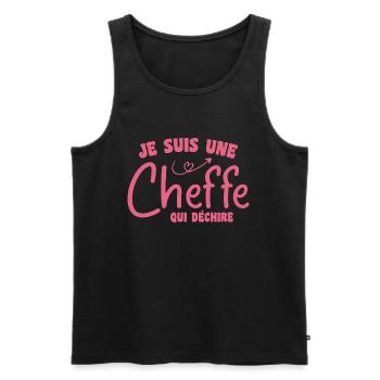 Je suis une cheffe qui déchire - Débardeur bio Premium Homme - noir - Devant - AI Model Male 178 light (178cm)