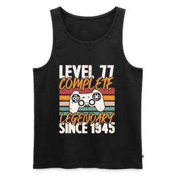 Niveau 77 Complet Vintage Anniversaire 77 Ans - Débardeur bio Premium Homme - noir - Devant - Michal (187cm)