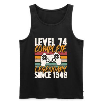 Niveau 74 Complet Vintage Anniversaire 74 Ans - Débardeur bio Premium Homme - noir - Devant - Michal (187cm)