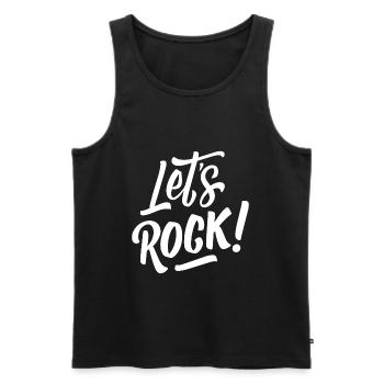 Let's Rock - Rockmusik Rock & Roll - Männer Premium Bio Tank Top - Schwarz - Vorne - AI Model Male 178 light (178cm)