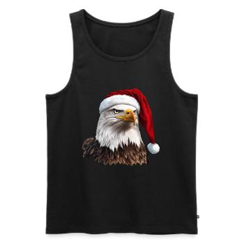 Eagle Christmas / Santa Claus Eagle - Men's Premium Organic Tank Top - black - Front - AI Model Male 178 light (178cm)