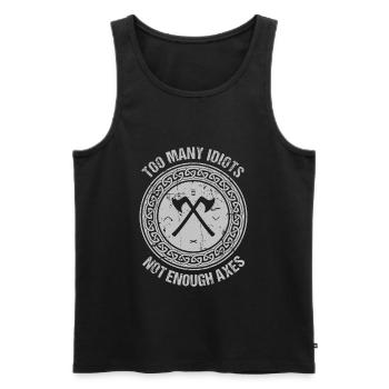 Too Many Idiots - Viking Wikinger Odin Walhalla - Männer Premium Bio Tank Top - Schwarz - Vorne - Michal (187cm)