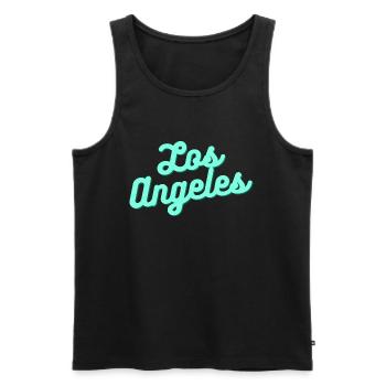 Los Angeles - Männer Premium Bio Tank Top - Schwarz - Vorne - Michal (187cm)