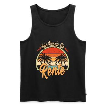 Mein Plan Für Die Rente Strand Palmen Sonne - Männer Premium Bio Tank Top - Schwarz - Vorne - Michal (187cm)