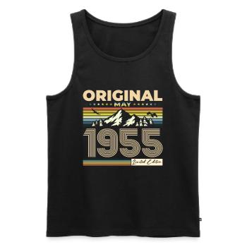 Original Mai 1955 Jahrgang 1955 Geburtstag 1955 - Männer Premium Bio Tank Top - Schwarz - Vorne - AI Model Male 178 light (178cm)