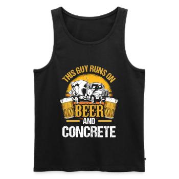 Concrete Finisher Runs On Beer and Concrete - Men's Premium Organic Tank Top - black - Front - AI Model Male 178 light (178cm)