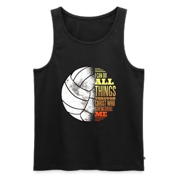 Volleyball And Jesus - Männer Premium Bio Tank Top - Schwarz - Vorne - AI Model Male 178 light (178cm)