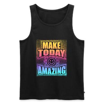 Make Today Amazing Positives Mindset - Männer Premium Bio Tank Top - Schwarz - Vorne - AI Model Male 178 light (178cm)