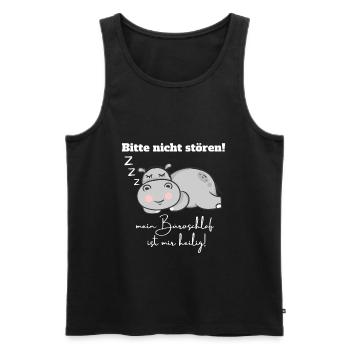 Büroschlaf Bitte Nicht Stören Mit Nilpferd - Männer Premium Bio Tank Top - Schwarz - Vorne - Michal (187cm)