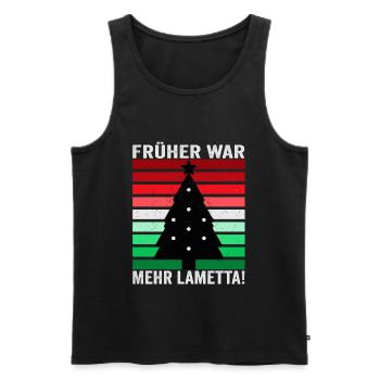 Früher war mehr Lametta Tannenbaum - Männer Premium Bio Tank Top - Schwarz - Vorne - AI Model Male 178 light (178cm)