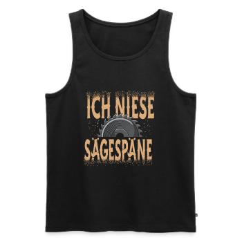 Tischler Zimmermann Lustiges Ich Niese Sägespäne - Männer Premium Bio Tank Top - Schwarz - Vorne - AI Model Male 178 light (178cm)