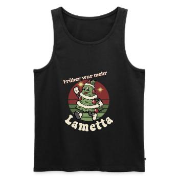 Früher war mehr Lametta - Männer Premium Bio Tank Top - Schwarz - Vorne - AI Model Male 178 light (178cm)