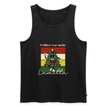 Früher war mehr Lametta - Männer Premium Bio Tank Top - Schwarz - Vorne - AI Model Male 178 light (178cm)