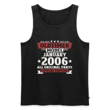 18. Geburtstag Oldtimer Januar Jahrgang 2006 - Männer Premium Bio Tank Top - Schwarz - Vorne - Michal (187cm)