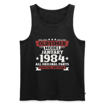 40th Birthday Vintage January Vintage 1984 - Men's Premium Organic Tank Top - black - Front - Michal (187cm)