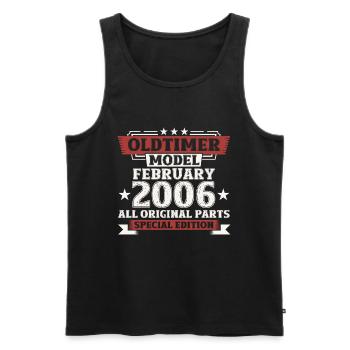 18. Geburtstag Oldtimer Februar Jahrgang 2006 - Männer Premium Bio Tank Top - Schwarz - Vorne - Michal (187cm)