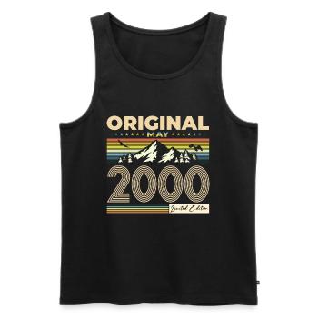 Original 2000 Vintage 2000 24th Birthday 2000 - Men's Premium Organic Tank Top - black - Front - AI Model Male 178 light (178cm)
