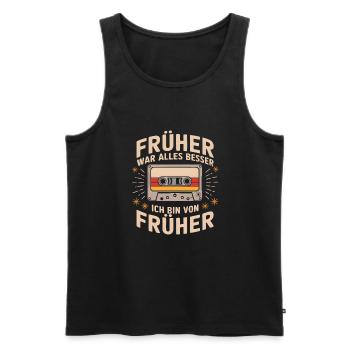 Retro Cassette 80s 90s Party 90s Costume Fascist - Men's Premium Organic Tank Top - black - Front - AI Model Male 178 light (178cm)