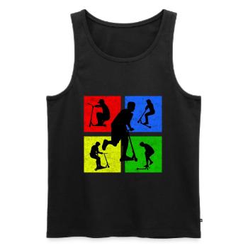 stuntscooter kickscooter Roller Tretroller - Männer Premium Bio Tank Top - Schwarz - Vorne - AI Model Male 178 light (178cm)