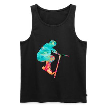 Sportliches Stuntscooter Design - Männer Premium Bio Tank Top - Schwarz - Vorne - AI Model Male 178 light (178cm)