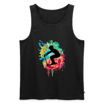 Sportliches Stuntscooter Design - Männer Premium Bio Tank Top - Schwarz - Vorne - AI Model Male 178 light (178cm)