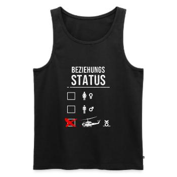 Witziges Helicopter Beziehung Status Design - Männer Premium Bio Tank Top - Schwarz - Vorne - Michal (187cm)