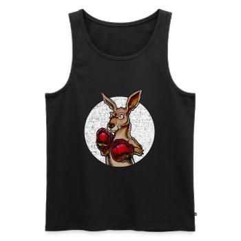 Boxer kangaroo for martial artists - Men's Premium Organic Tank Top - black - Front - Michal (187cm)