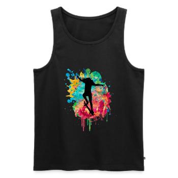 Patineurs filles en skateboard PopArt - Débardeur bio Premium Homme - noir - Devant - AI Model Male 178 light (178cm)