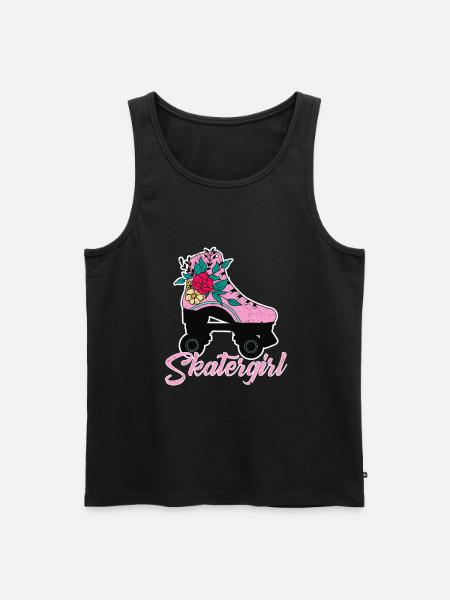 Skatergirl - Roller skate design - Men's Premium Organic Tank Top - black