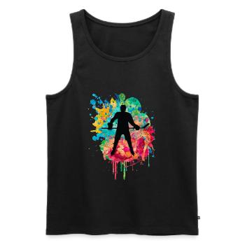 Ice Hockey Players - Men's Premium Organic Tank Top - black - Front - AI Model Male 178 light (178cm)