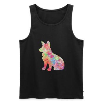Corgi - PopArt Style - Débardeur bio Premium Homme - noir - Devant - Michal (187cm)