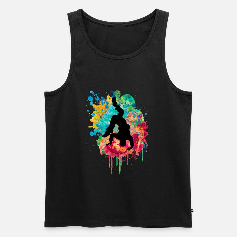Breakdancer - PopArt Style - Männer Premium Bio Tank Top - Schwarz