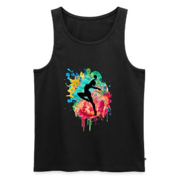 Gymnastique et gymnastique - PopArt Style - Débardeur bio Premium Homme - noir - Devant - Michal (187cm)