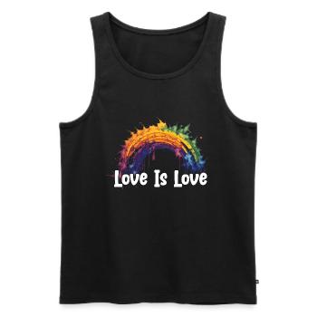 Prideful Skies LGBTQ gay pride Rainbow Love - Männer Premium Bio Tank Top - Schwarz - Vorne - Michal (187cm)
