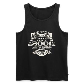 22nd Birthday Man Original July Vintage 2001 - Men's Premium Organic Tank Top - black - Front - Michal (187cm)