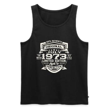 50th Birthday Man Original July Vintage 1973 - Men's Premium Organic Tank Top - black - Front - Michal (187cm)